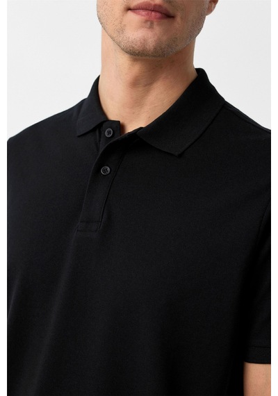 Süvari Siyah Regular Armürlü Polo Yaka Tişört-37375 Siyah