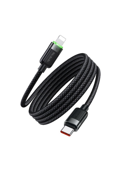 Ca-2010 36w Usb-c To Lightning Manyetik Sarilabilir Kablo - 1.2 M, Siyah Standart