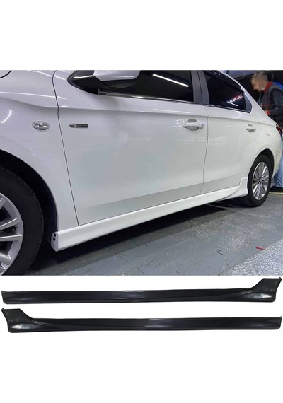 Peugeot 301 Yan Marşpiyel Seti Plastik 2 Adet Mat Siyah 2012 Ve Üzeri Karlık+ek+bodykit