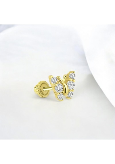 Glorria Altın Kelebek Helix Piercing Çok Renkli