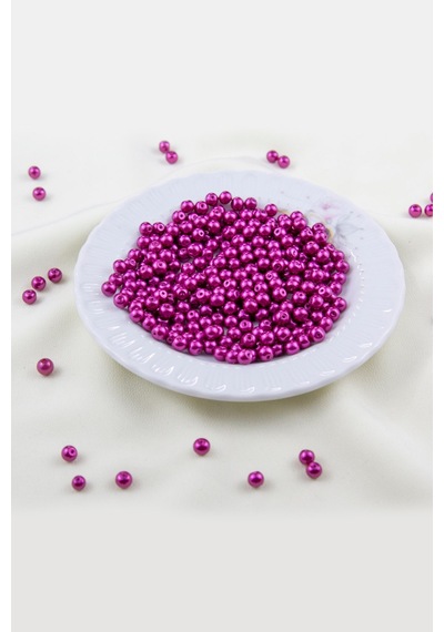 Cam İnci Boncuk 5 Mm Fuşya Aksesuar Takı Malzemesi 25 Gr Diğer