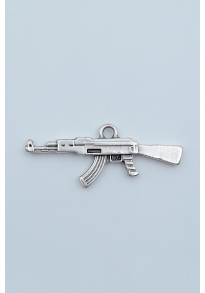 Pubg Keleş Ak-47 Kalaşnikof Gümüş Kaplama Kolye Ucu Kod 1528 Gümüş
