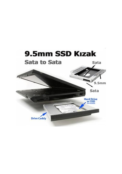9.5Mm Slim 2.Hdd Ssd Kızak Caddy Harddisk Yuvası