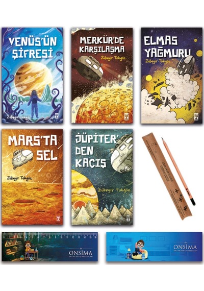 İlk Genç Timaş Venüsün Şifresi - Elmas Yağmuru - Marsta Sel - Jüpiterden Kaçış Set 5 Kitap