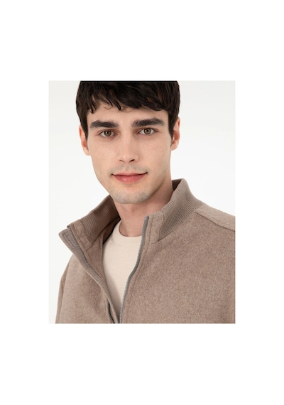 Pierre Cardin Erkek Mont %52 Yün Kapüşonsuz Ve Düz Desen 2039525 Bej