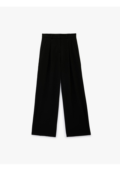 Koton Cepli Oversize Geniş Paça Baggy Kumaş Pantolon Siyah 6sak40066ek