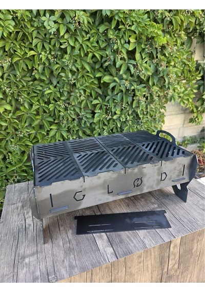 Asvera Yakut Serisi - Mangal - Demonte - Katlanır - Metal Barbekü - Fermuarlı Taşıma Çantası - 30x50 Cm