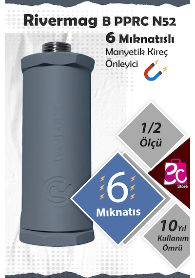 Güçlendirilmiş 6 Mıknatıslı N52 Manyetik Kireç Kırıcı Önleyici 1/2 Beyaz Eşya Banyo Tesisatı