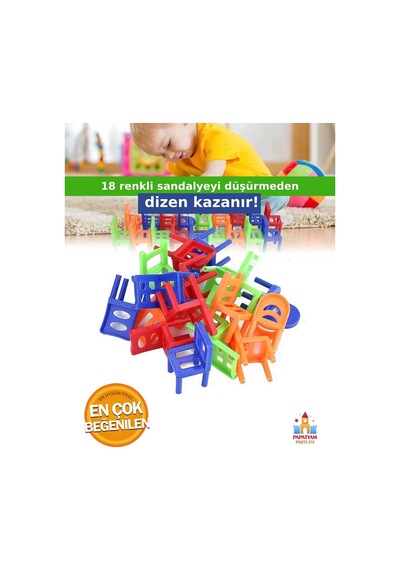 Eğitici Denge Oyunu: Chair Stack Sandalye İle Denge Becerisi Geliştirme Oyuncağı