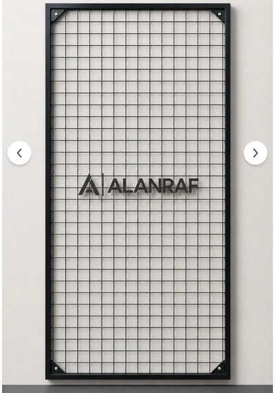Alanraf Sık Telli Tel Raf - Tel Pano Stand, Duvar Askılığı İkili  Set 60x120 Cm Ve 60x150 Cm Siyah