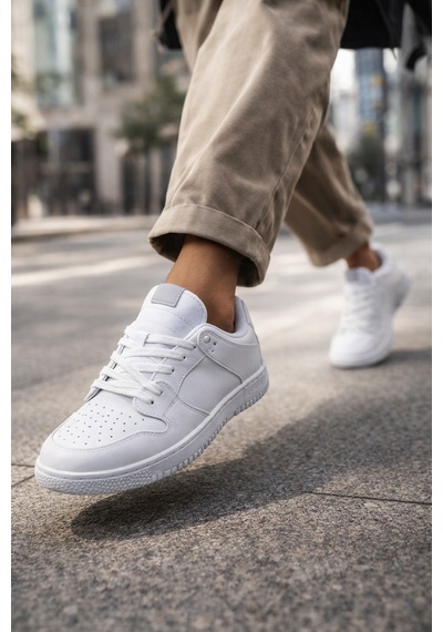 Sandrush Low Top Dayanıklı Rahat Unisex Günlük Sneaker Ayakka... Beyaz - Beyaz