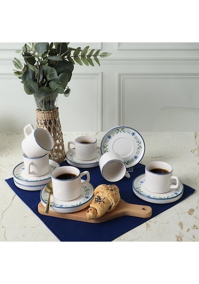 Daphne Stackable Çay Takımı 12 Parça 6 Kişilik 22921-24 Açık Gri