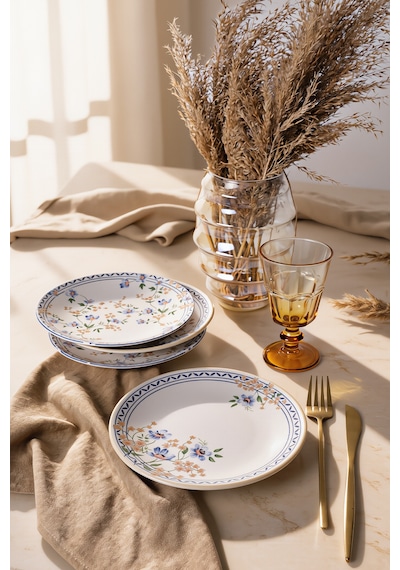 Keramika Botanica Pasta Tabağı 20 Cm 4 Adet 22015-16 Çok renkli