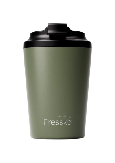 Made By Fressko Camino Yeniden Kullanılabilir Kahve Bardağı, Yalıtımlı Termal Kupa, 340 Ml, Haki