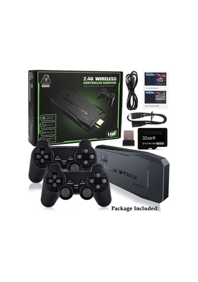 Lobo 2.4g Uyumlu Kablosuz Çift Kol Oyunlar 4k Game Stick 3500 Oyun Atari