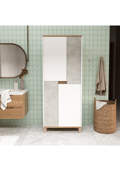 Robin Home Alaska Çok Amaçlı Dolap Mutfak Kiler Erzak Banyo Dolabı 175cm Sepet-beyaz-taş Beyaz Robin Home Alaska Çok Amaçlı Dolap Mutfak Kiler Erzak Banyo Dolabı 175cm Sepet-beyaz-taş Beyaz