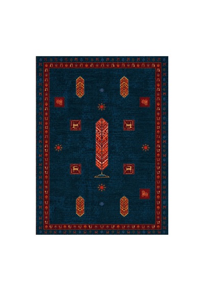 Doğal İplik Şönil Dokuma Pamuk Taban Halı Koridor Halısı Kilim Antre, Salon Ofis Genç Odası Lacivert-kırmızı 912492720 Lacivert-kırmızı