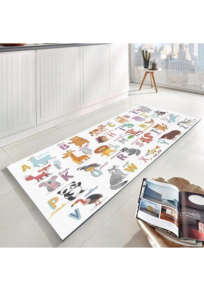 Renkli Orman Oyun Halısı Modern Oyun Halısı Alfabe Halısı Çocuk Oyun Matı Oyun Paspası 150 X 150 Kare Diğer
