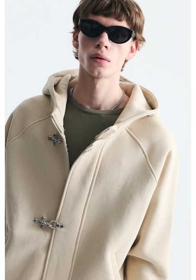 Vamos Oversize Klips Kapama Sweatshirt Takım Bej Vamos Oversize Klips Kapama Sweatshirt Takım Bej