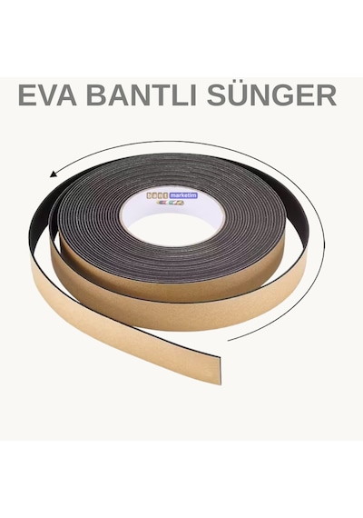 Eva Neopren Conta Sünger Bantlı Sızdırmazlık Bandı 2mm Kalınlıkta 8mmx25mt