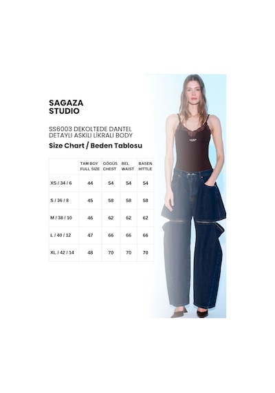 Sagaza Studio Ss6003 Likralı Body Kahverengi