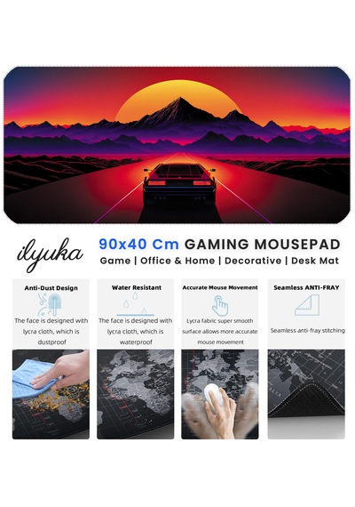 İlyuka Mousepad 90x40cm Büyük Boy Xxl Mp489040 Car Ride