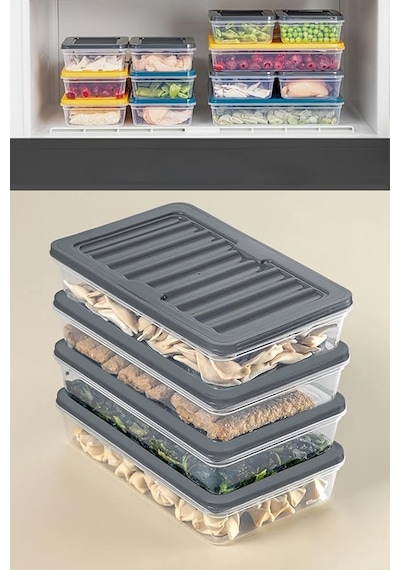 Orret Home 4 Adet Buzdolabı Organizeri, Buzdolabı İçin Çok Amaçlı Saklama Kabı, Fresh Box, Şeffaf Ve Ayarlanabi Diğer