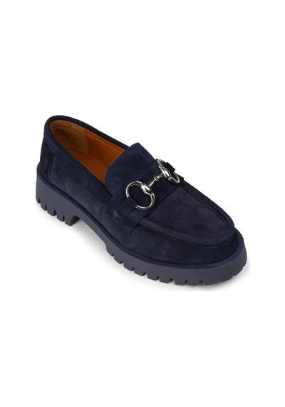 Deery Kadın Hakiki Süet Lacivert Tokalı Loafer - 02037zlcvc01 Lacivert
