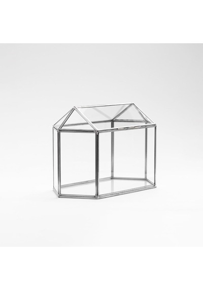 30x15x20cm Gümüş Geometrik Teraryum Cam Fanus Takı Aksesuar Çikolata Kutusu Dekoratif Yapımı