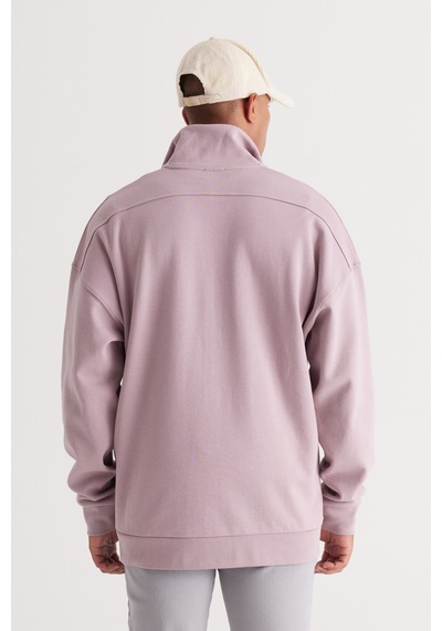AC&Co / Altınyıldız Classics Erkek Gul Kurusu Oversize Bol Kesim Bato Yaka Pamuklu Sweatshirt Gül Kurusu AC&Co / Altınyıldız Classics Erkek Gul Kurusu Oversize Bol Kesim Bato Yaka Pamuklu Sweatshirt Gül Kurusu