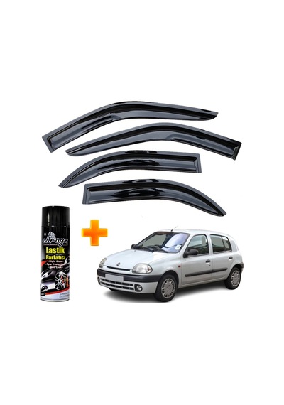 Renault Clio 2 Hb Mügen Cam Rüzgarlığı 1998-2008 Arası 4 Lü Takım +500ml Lastik Parlatıcı