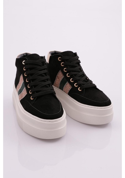 Dgn 1014 Kadin Kalin Taban Sneaker 1014-2007-R1680 Siyah
