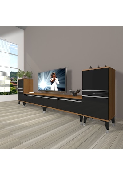 Decoraktiv Eko 9220t Mdf Silver Tv Ünitesi Tv Sehpası Ceviz - Siyah