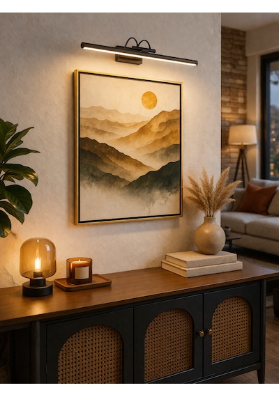 Sarjlı Led Flüt Resim Aplik 6w 3200k Gün Işığı 35cm Duvar Tipi Ayna/tablo Üstü Dekoratif Işık Ip20 Iç Mekan Kullanım Siyah
