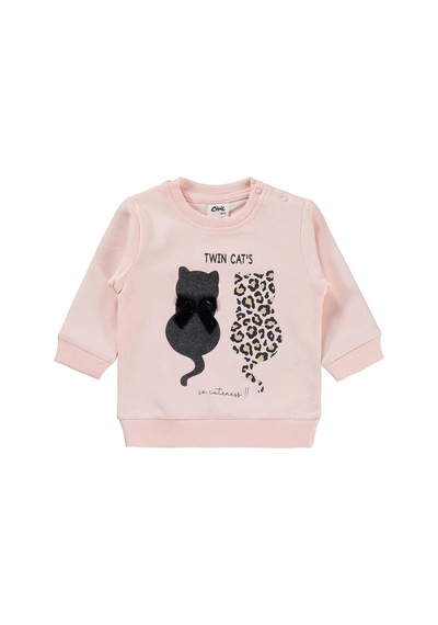 Leopar Kedi Baskılı 6-18 Ay Takım - Pembe