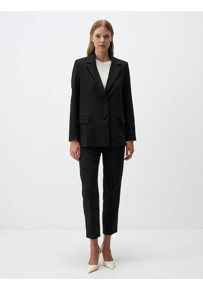 Jimmy Key Siyah Uzun Kollu Çizgili Şık Blazer Ceket 4ww010938900 Siyah