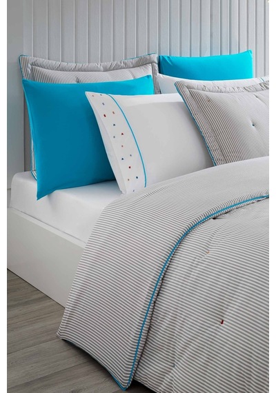 Comforter Orient Çift Kişilik Uyku Seti Turkuaz