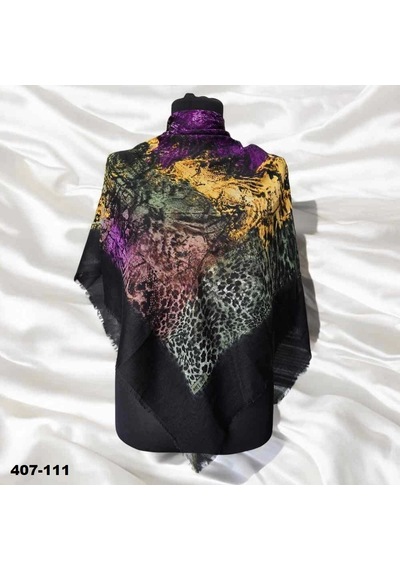 Soft İpek Desenli Flamlı Kotton Eşarp 407-111 Çok Renkli