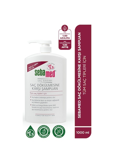 Sebamed Saç Dökülmesine Karşı Etkili Kafein ve Ginkgo Biloba İçerikli Şampuan 1 L