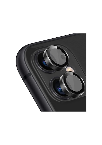 Apple Uyumlu iPhone 11 / 12 / 12 Mini Raze Metal Kamera Lens Koruyucu Siyah