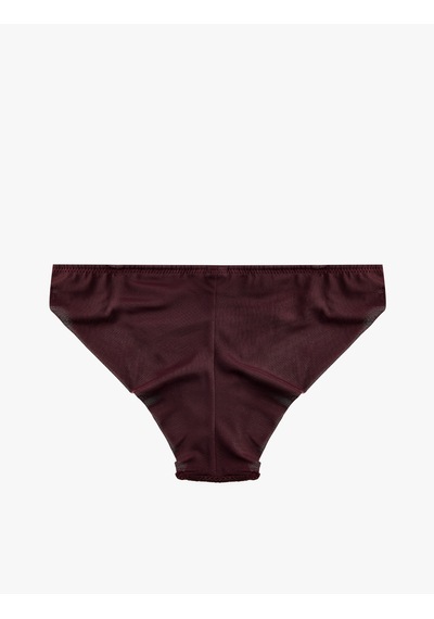 Koton Normal Bel Rahat Kalıp Dantel Detaylı Brief Külot Bordo 7wlk30065mk