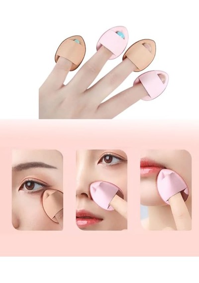 5 Adet Mini Kozmetik Puf Parmak Yüz Makyaj Sünger Concealer Göz Altı Kapatıcı Belirtilmemiş