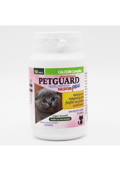 Petguard Yavru Kediler İçin Kalsiyum Fosfor Ve Çinko Katkılı Tabl