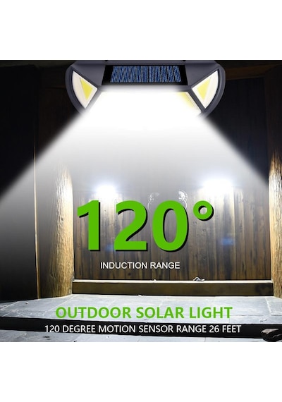 100 Led Güneş Işığı Dış Mekan Solar Lamba Powered Güneş Işığı Su Geçirmez Pır Hareket Sensörü Sokak Lambası Beyaz