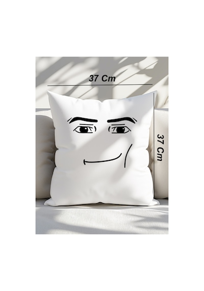 Roblox Man Face Yastık Beyaz