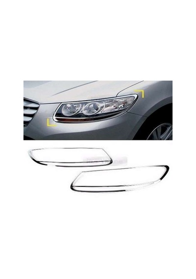Hyundai Santa Fe 2006 2012 Ön Far Kaplama Abs Krom