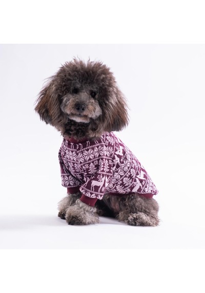 Nordic Winter Reindeer Geyik Desenli Yılbaşı Noel Köpek Sweati Köpek Kıyafeti Kedi Kıyafeti