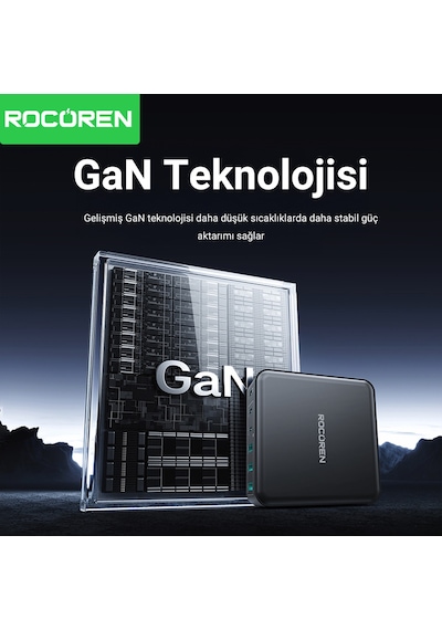 Rocoren 160w 3 Type-c Ve 3 Usb-a 6 Portlu Şarj Cihazı Laptop Uyumlu Gan Masaüstü Şarj İstasyonu