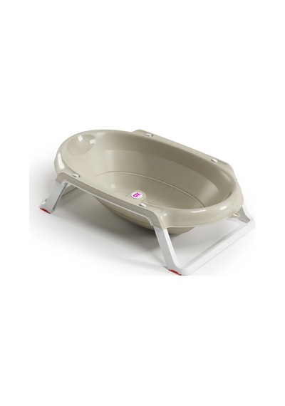 Okbaby Bebek Banyo Seti Onda Slim Katlanır Küvet + Hippo Duş Şapkası A.gri