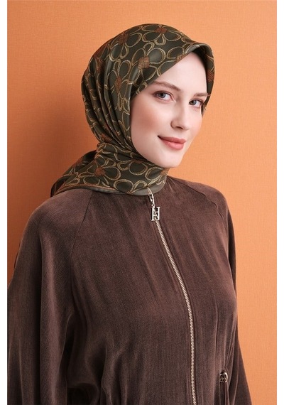 Armine İpek Eşarp 2027 Kış - 9638-32 Haki Twill